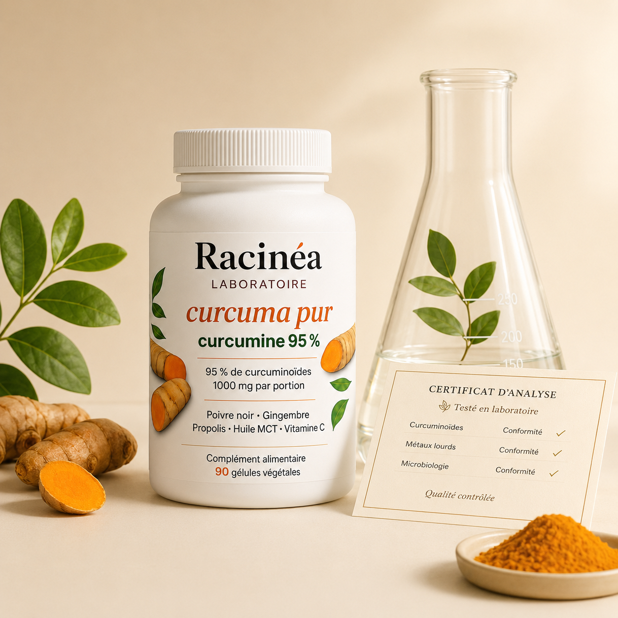 Curcuma 1000 — Curcuma Titré 95 % et Poivre Noir